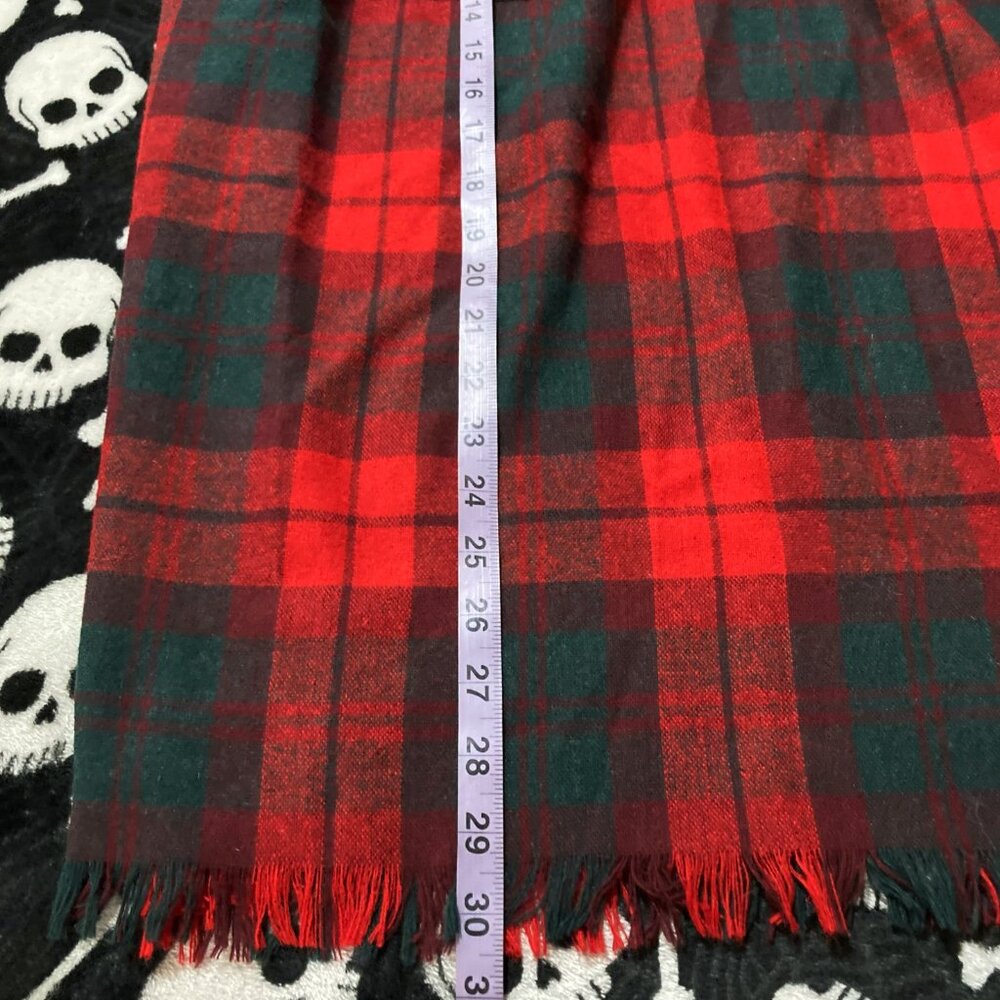 GRAFF SPORT Vintage red pine green plaid a-line skirt w/ pockets ~ SMALL MEDIUM - Picture 6 of 10